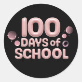 100日目の学校のお祝い ラウンドシール (正面)