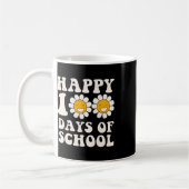 100日目の学校のレトロGroovyかわいいグラフィックス コーヒーマグカップ (左)