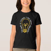 100日目の学校の先生と子供のライトブルのアイデア トライブレンドＴシャツ (正面)