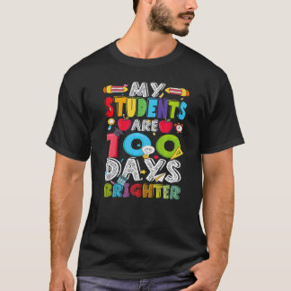 100日目の学校の先生の生徒の100日おめでとう Tシャツ