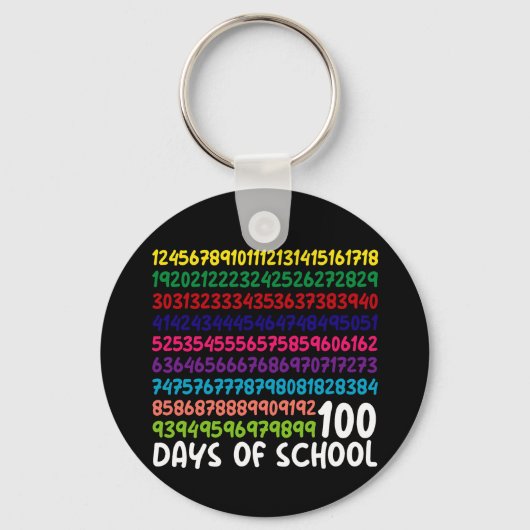 100日目の学校の先生キッズ 数学の数字 キーホルダー (正面)