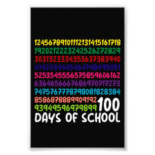 100日目の学校の先生キッズ 数学の数字 フォトプリント           