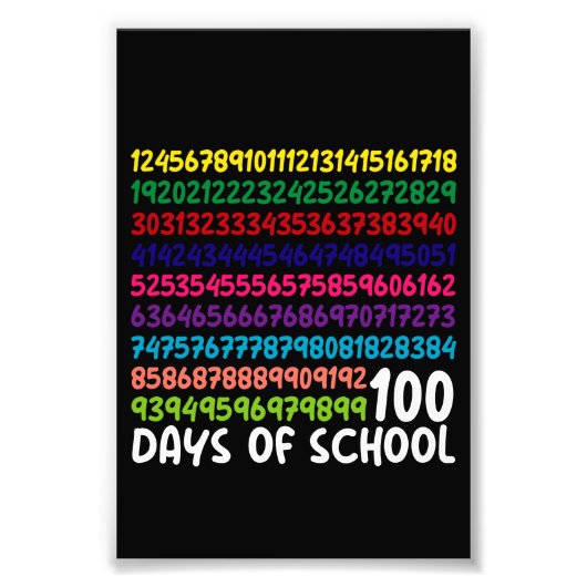 100日目の学校の先生キッズ 数学の数字 フォトプリント            (正面)