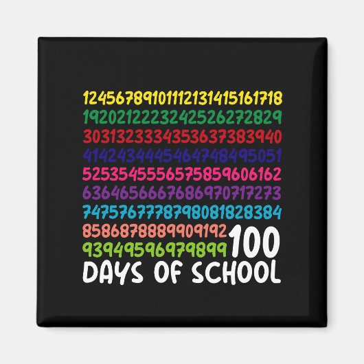 100日目の学校の先生キッズ 数学の数字 マグネット (正面)
