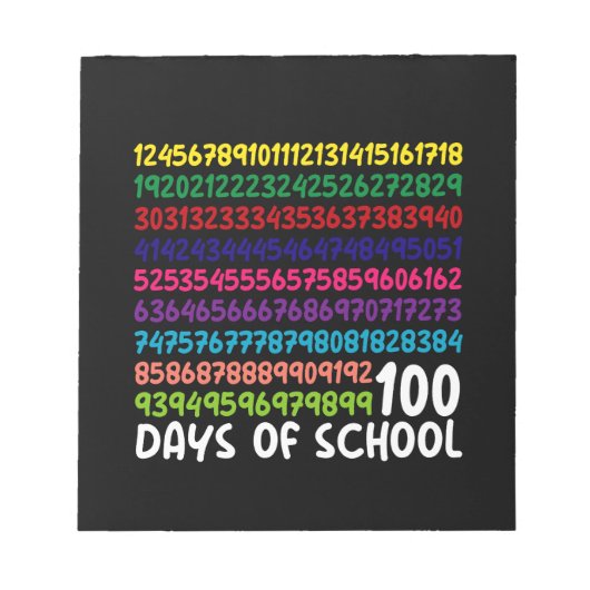 100日目の学校の先生キッズ 算数 数字 ノートパッド (正面)