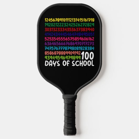 100日目の学校の先生キッズ 算数 数字 ピックルボールラケット (正面)