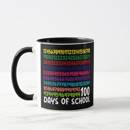 100日目の学校の先生キッズ 算数 数字 マグカップ (左)