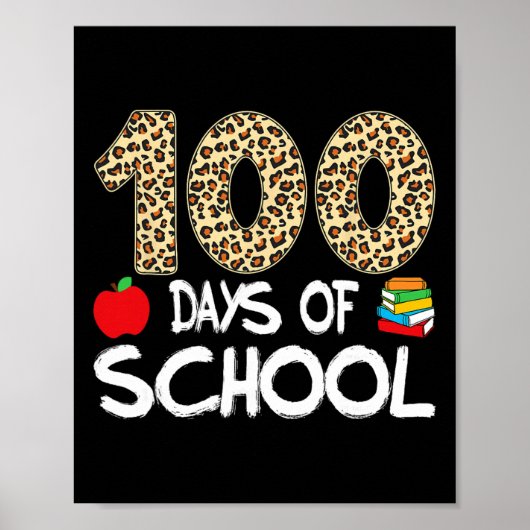 100日目の学校の先生ヒョウ柄 100日目の学校 ポスター (正面)