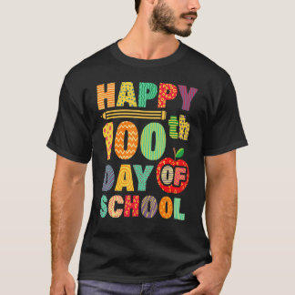 100日目の学校の先生 キッズ 子供 ハッピー 100 Tシャツ