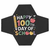 100日目の学校の先生 ハッピー100日おめでとう サッカーボール (フラット)