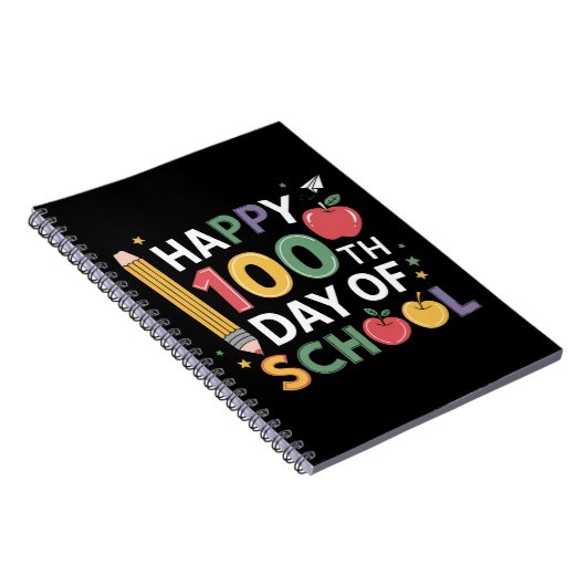 100日目の学校の先生 ハッピー100日おめでとう ノートブック (右側)