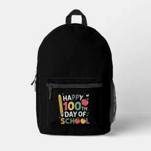 100日目の学校の先生 ハッピー100日おめでとう プリントバックパック