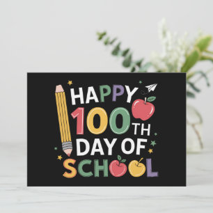 100日目の学校の先生 ハッピー100日おめでとう 招待状