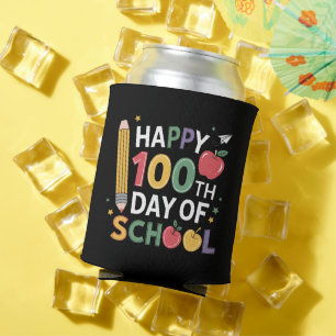 100日目の学校の先生 ハッピー100日おめでとう 缶クーラー