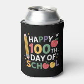 100日目の学校の先生 ハッピー100日おめでとう 缶クーラー (缶正面)