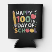 100日目の学校の先生 ハッピー100日おめでとう 缶クーラー (正面)