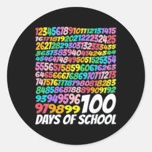 100日目の学校の先生 子供たち 100日 数学の数字 ラウンドシール