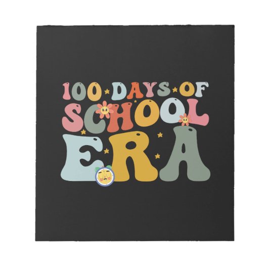 100日目の学校の時代グルービー先生子供 ノートパッド (正面)