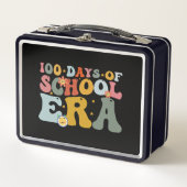 100日目の学校の時代グルービー先生子供 メタルランチボックス (正面)