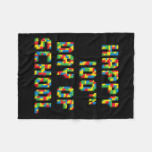 100日目の学校の構築ブロック先生子供 フリースブランケット (正面(横))