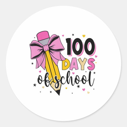 100日目の学校の私の100日のBruh ラウンドシール (正面)
