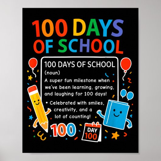 100日目の学校の記念 学生デザイン ポスター (正面)