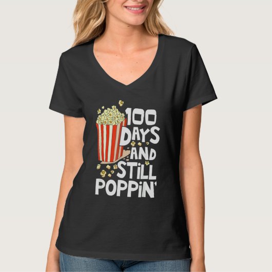 100日目の学校の100日とStill Poppin Kid Tシャツ (正面)