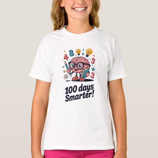 100日目の学校はもっと賢く Smarter Smarter Tシャツ (正面)