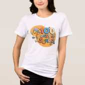 100日目の学校をお祝いしよう トライブレンドTシャツ (正面)