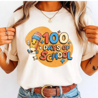 100日目の学校をお祝いしよう トライブレンドTシャツ