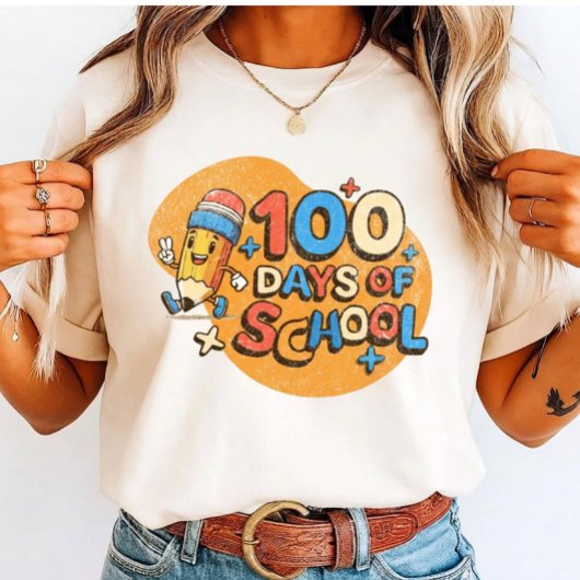 100日目の学校をお祝いしよう トライブレンドTシャツ
