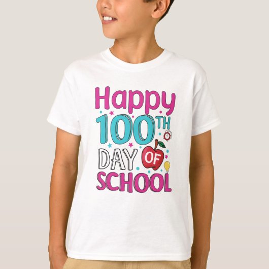100日目の学校をお祝いしよう Tシャツ (正面)