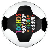 100日目の学校をお祝いする先生と生徒 サッカーボール (回転)