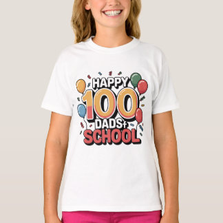 100日目の学校をお祝いするTシャツ Tシャツ