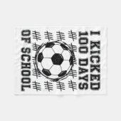 100日目の学校をキックしたサッカー好き100日目 フリースブランケット (正面(横))