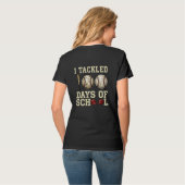 100日目の学校をクリア！野球デザイン Tシャツ (裏面フル)