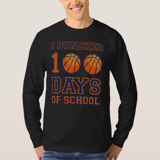 100日目の学校をダンク!面白いスラムダンク100日 Tシャツ (正面)