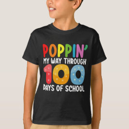 100日目の学校をポッピンで駆け抜ける Tシャツ