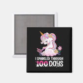 100日目の学校を無事に過ごしたユニコーン マグネット (正面/裏面)