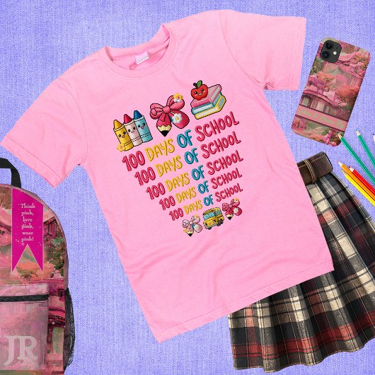 100日目の学校を祝おう Tシャツ