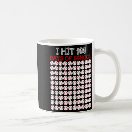 100日目の学校を迎えた野球好きの先生用Tシャツ コーヒーマグカップ (右)