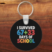 100日目の学校を迎えました 67日と33日 100日目の算数 6年生 キーホルダー (正面)