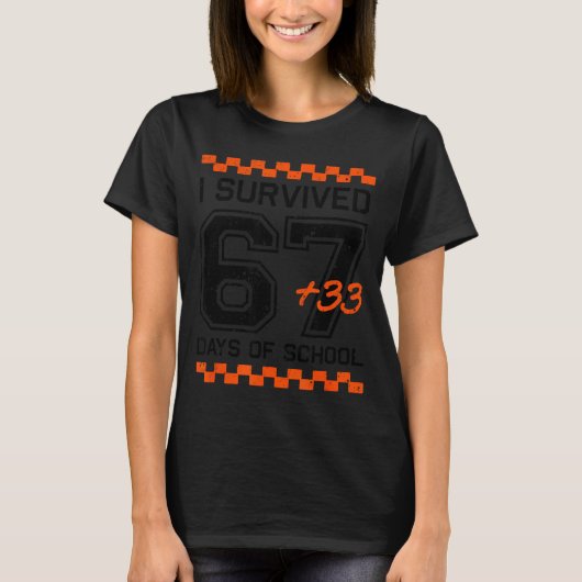 100日目の学校を67日+33日乗り切った数学S Tシャツ (正面)