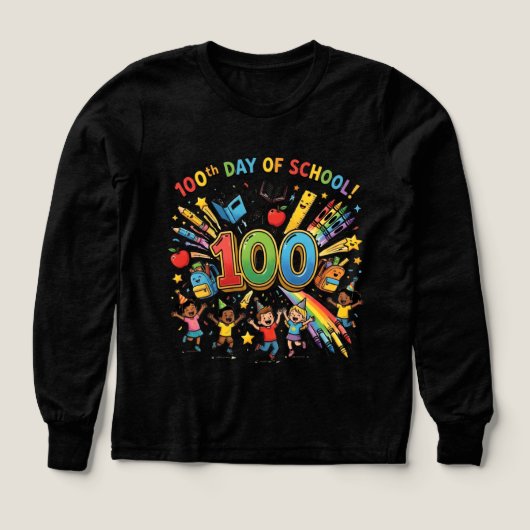 100日目の学校カラフルなお祝いデザイン - (デザイン正面)