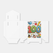 100日目の学校カラフルなお祝いデザイン - フェイバーボックス (折り畳みなし)
