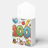 100日目の学校カラフルなお祝いデザイン - フェイバーボックス (オープン)