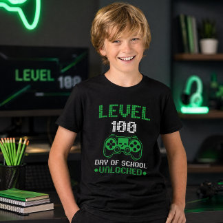 100日目の学校ゲーマーTシャツ - キッズビデオゲーム トライブレンドTシャツ
