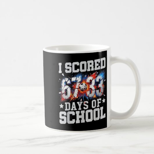 100日目の学校サッカー100日目をクリア コーヒーマグカップ (右)
