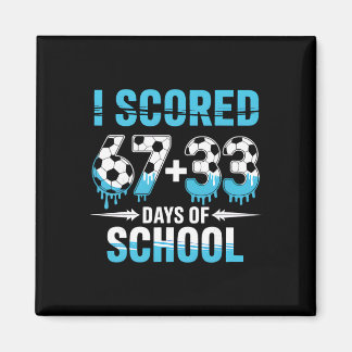 100日目の学校サッカー100日目をクリア マグネット