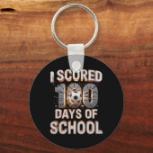 100日目の学校サッカー100日祝い キーホルダー (正面)